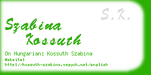 szabina kossuth business card